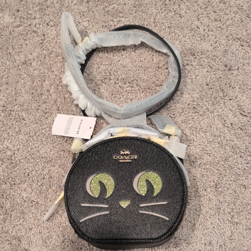 Coach Kids Cat Face Crossbody Bag - Black and Green